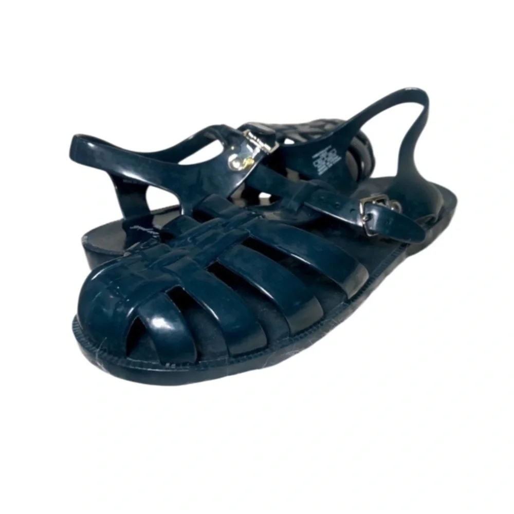 ZARA Girls Navy Blue Classic Jelly Sandal Shoes, Size 34/35